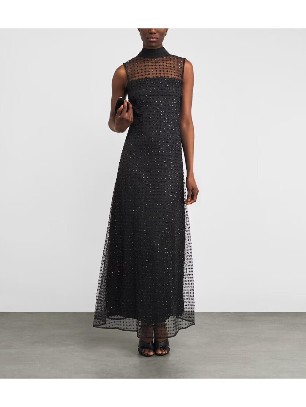 STAUD Albee Embellished Tie Back Stardust Sequin Beaded Organza Dress Gown Small - Picture 6 of 10